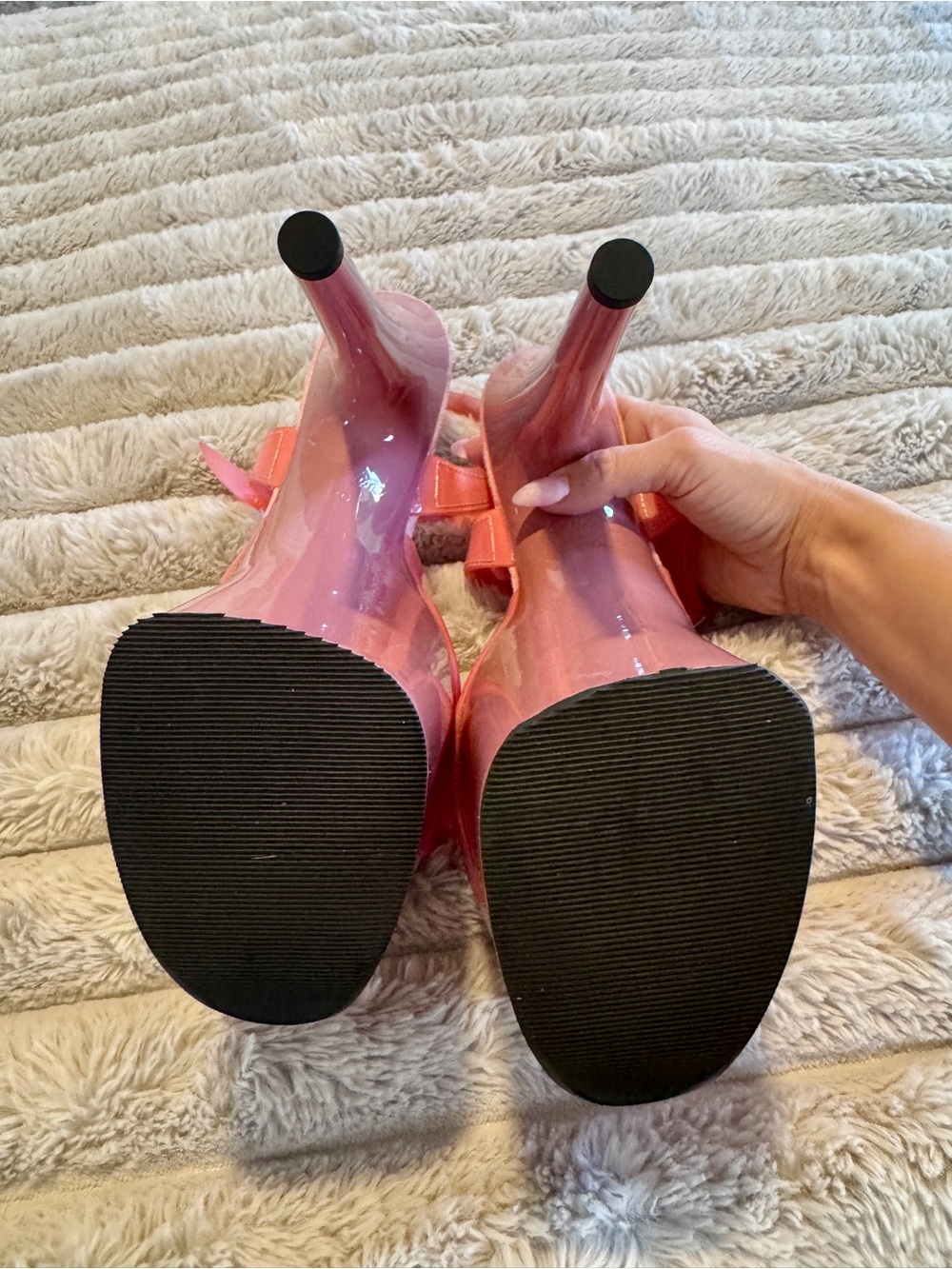 Baby Pink Pleaser Flamingo 808N Pink Patent Platform High Heels - Picture 4 of 5